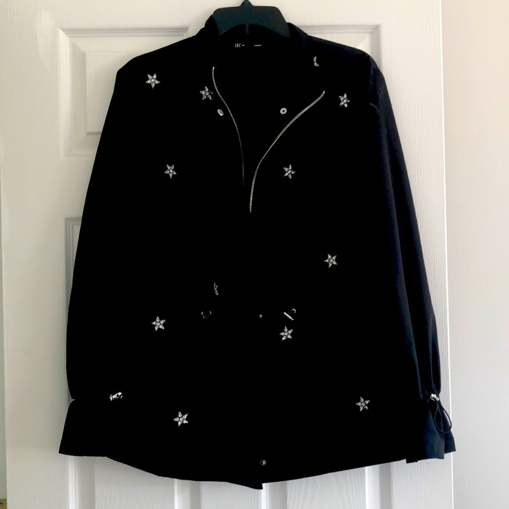 INC  black fall jacket with rhinestones in design